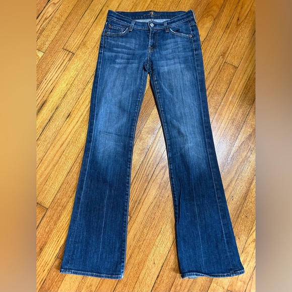 7 For All Mankind Women's Boot Cut Jeans - Dark Blue - Picture 2 of 9